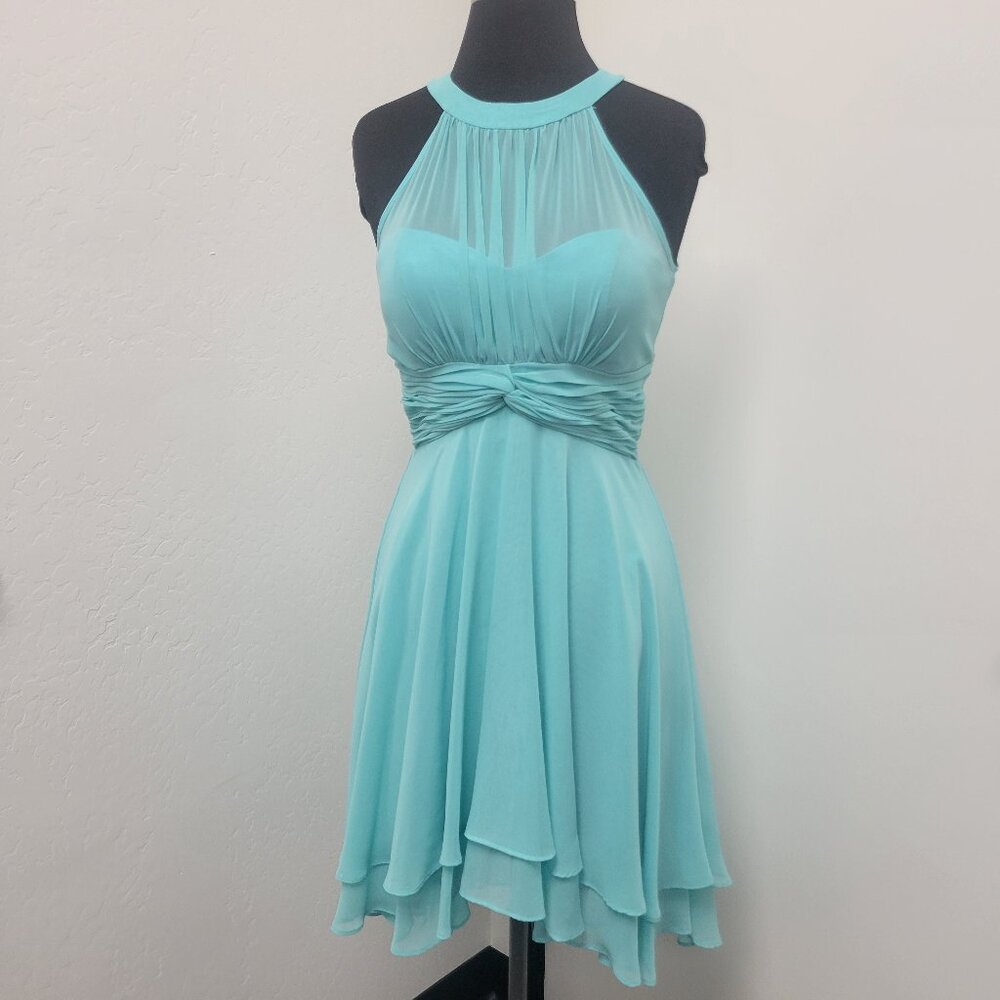 Hi-Lo Chiffon Dress in Mint
